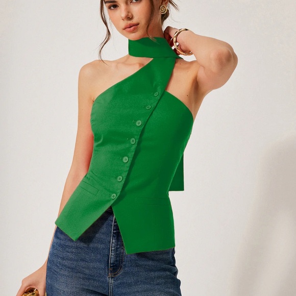 Commense Tops - Commense Cotton & Linen Halter Top! Size S